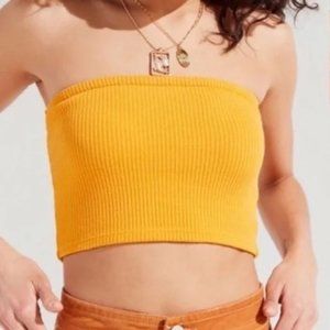 Urban Outfitters Yellow Ribbed Tube Top